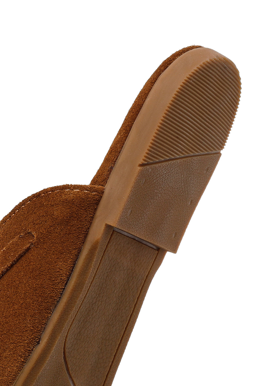 Women's Tan Tassel Suede Leather Slippers