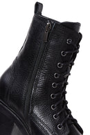 Women's Black Leather Heeled Boots | Derimod