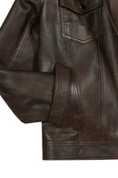 Curry Male Bronze Leather Jacket | Derimod