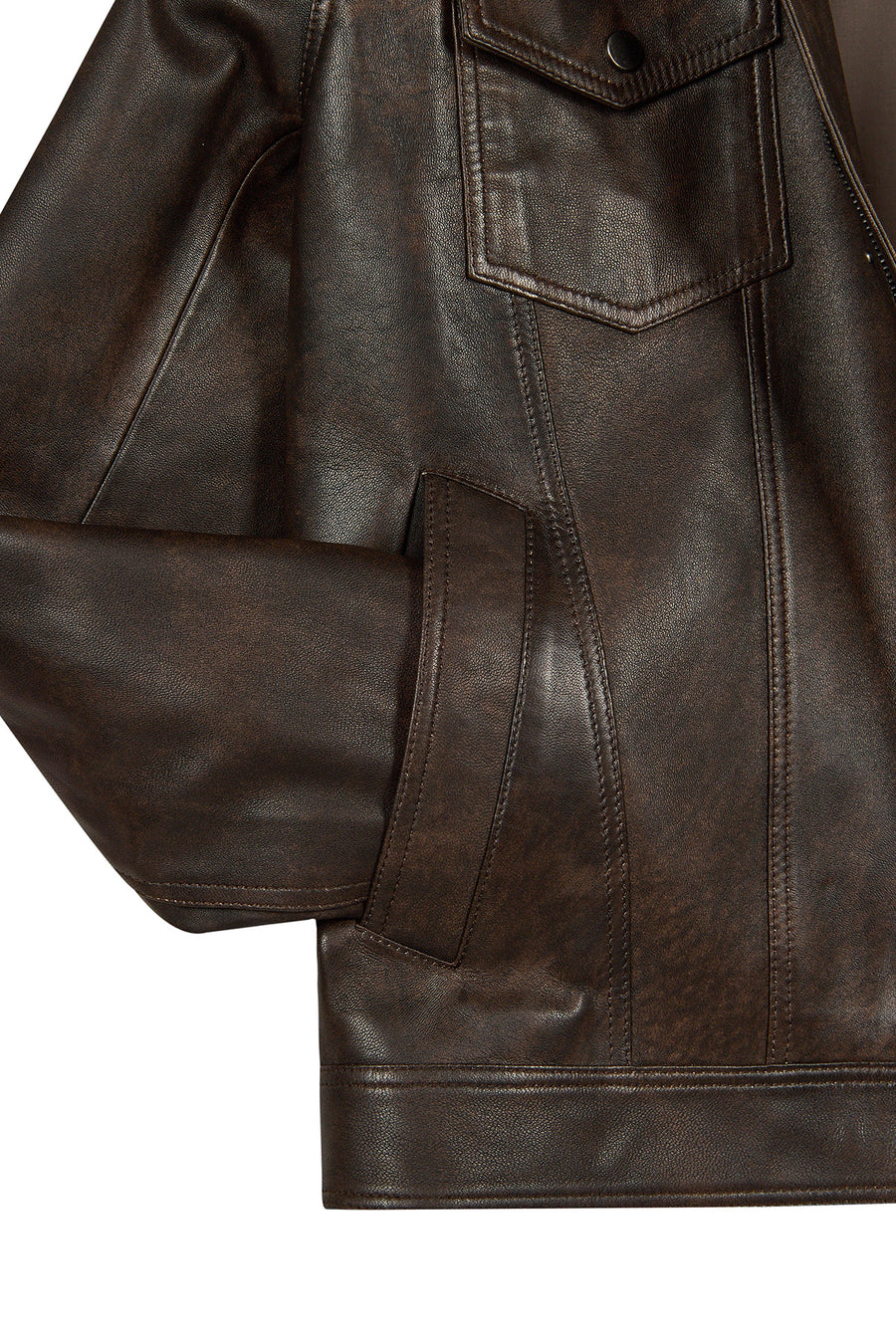 Curry Male Bronze Leather Jacket