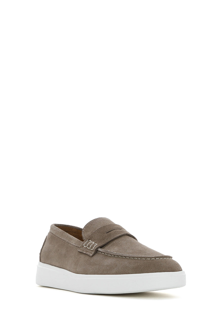 Erkek Vizon Kalın Tabanlı Süet Deri Casual Loafer