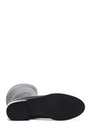 Women's Black Leather Zippered Heeled Boots | Derimod