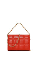 Women's Orange Long Chain Strap Quilted Crossbody Bag | Derimod