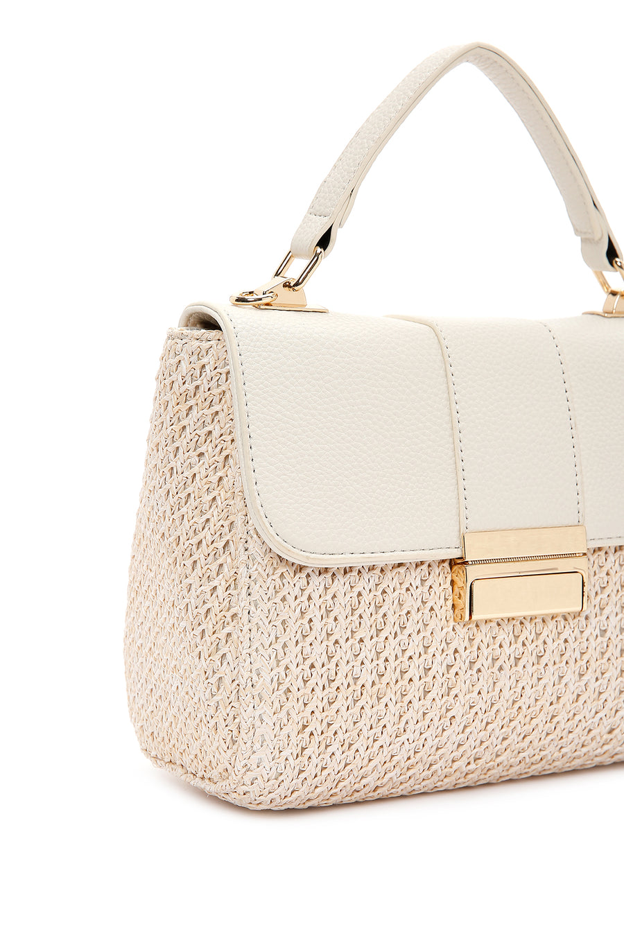 Women's Beige Long Strap Straw Shoulder Bag