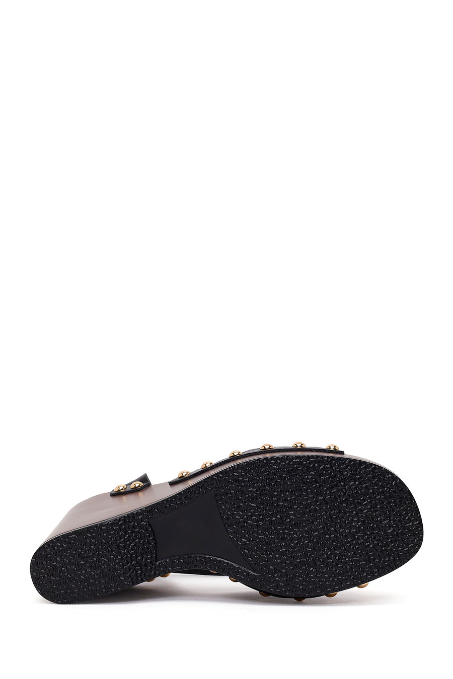 Woman Black Ankle-Buckle Wedge Sandal