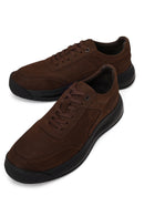 Male Brown Lace-Up Nubuck Leather Sneaker | Derimod