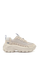 Caterpillar Women's Beige Intruder Essential Lace-Up Suede Leather Sneaker | Derimod