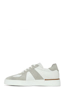 Men's White Lace-up Leather Sneaker | Derimod