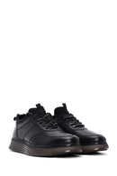 Men's Black Leather Thick Soled Sneaker | Derimod