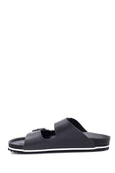 Men's Leather Double Buckle Slippers | Derimod