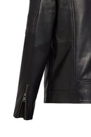 Morant Men's Black Mandarin Collar Leather Jacket | Derimod