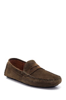 Erkek Yeşil Süet Deri Loafer | Derimod