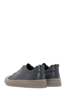 Men's Gray Leather Thick Soled Sneaker | Derimod