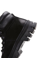 Men's Black Nubuck Leather Zippered Boots | Derimod