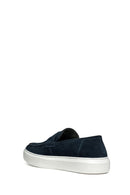 Geox Men's Navy Blue Deiven Suede Leather Casual Loafer | Derimod