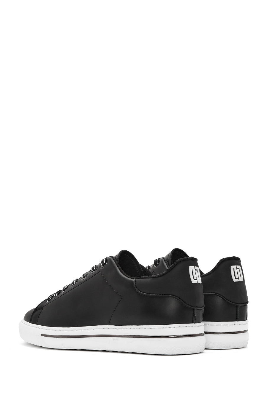Men's Black Lace-up Leather Sneaker