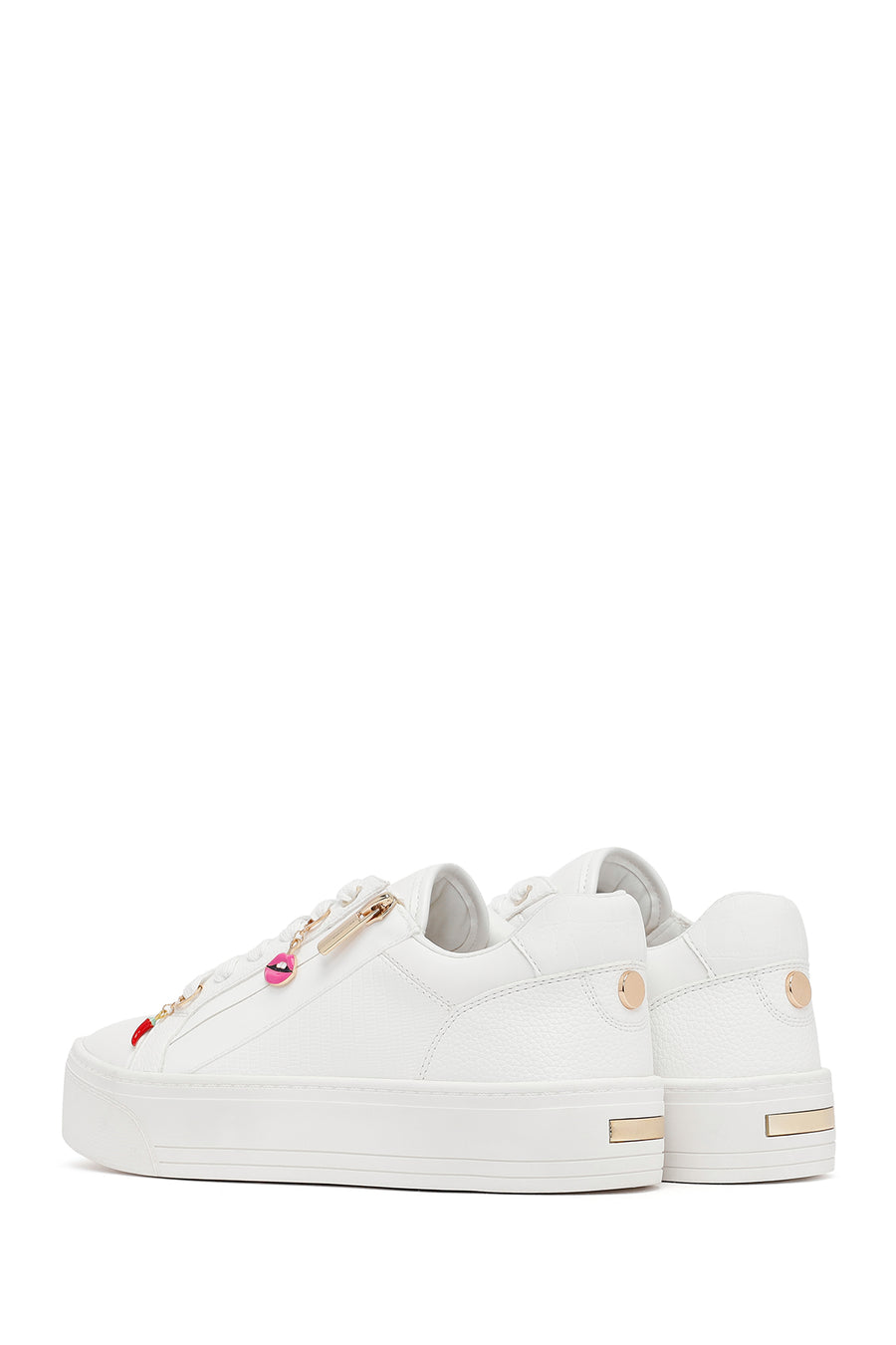Woman White Lace-up Chunky Sneaker