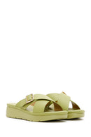 Women's Green Thick Soled Comfort Slippers | Derimod