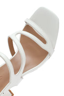 Women's White Back Tie Thin Heel Sandals | Derimod