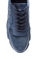 Men's Suede Detailed Leather Sneaker | Derimod