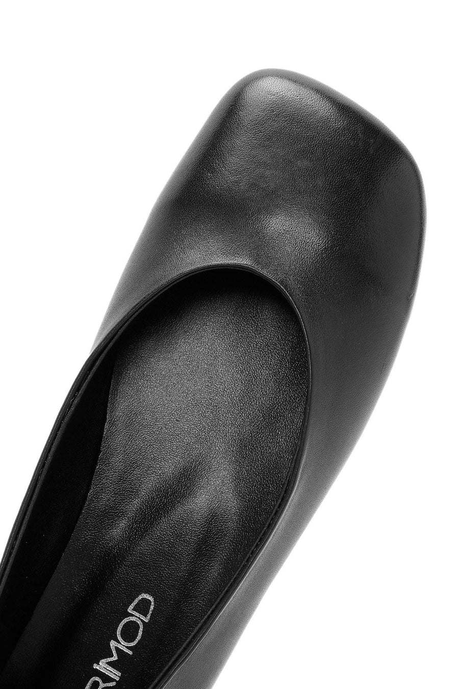 Women's Black Metal Detailed Leather Ballerinas