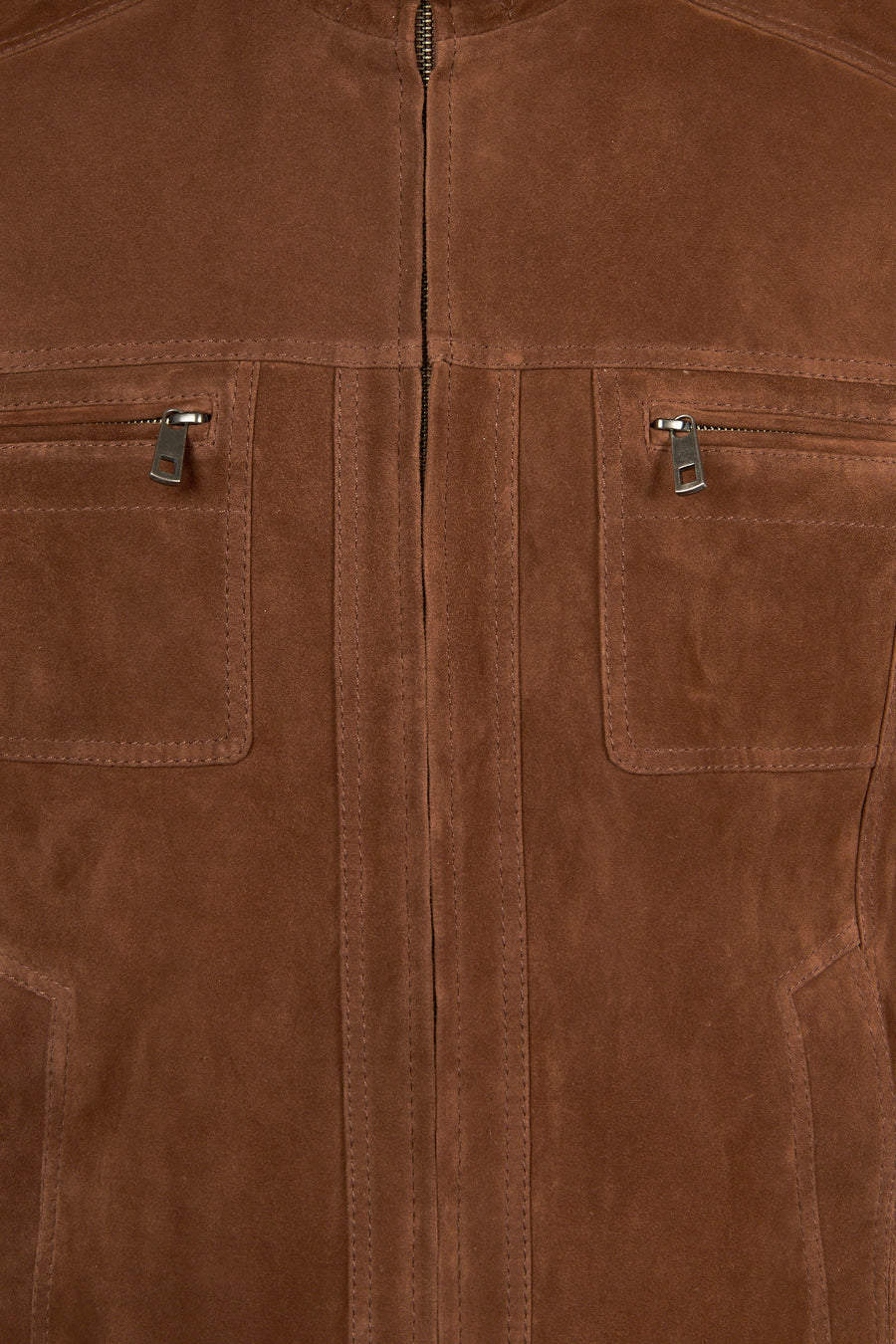 Wade Male Brown Slim-Fit Suede Jacket