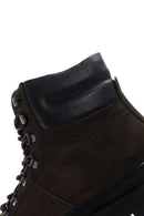 Men's Khaki Nubuck Leather Zippered Boots | Derimod