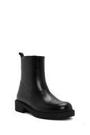 Women's Black Zippered Leather Boots | Derimod