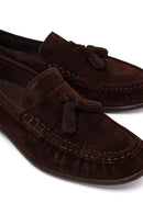 Male Brown Tasselled Suede Casual Loafer | Derimod