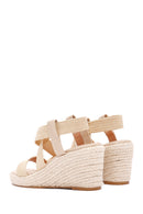 Women's Beige Wedge Heels Espadrilles | Derimod