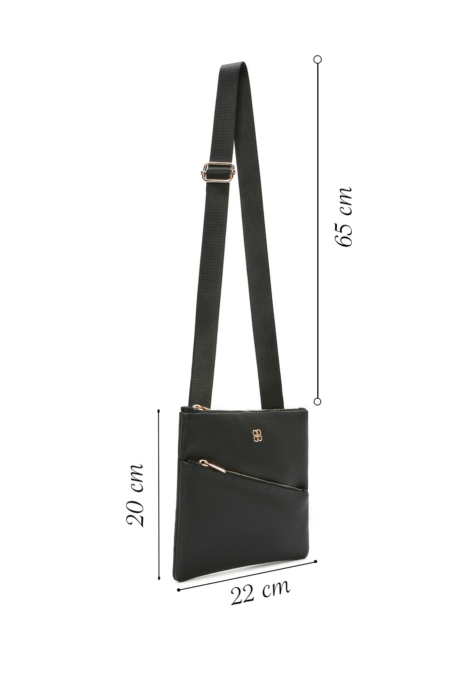 Women's Black Long Strap Crossbody Bag