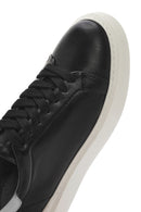 Men's Black Lace-up Thick-Sole Leather Sneaker | Derimod