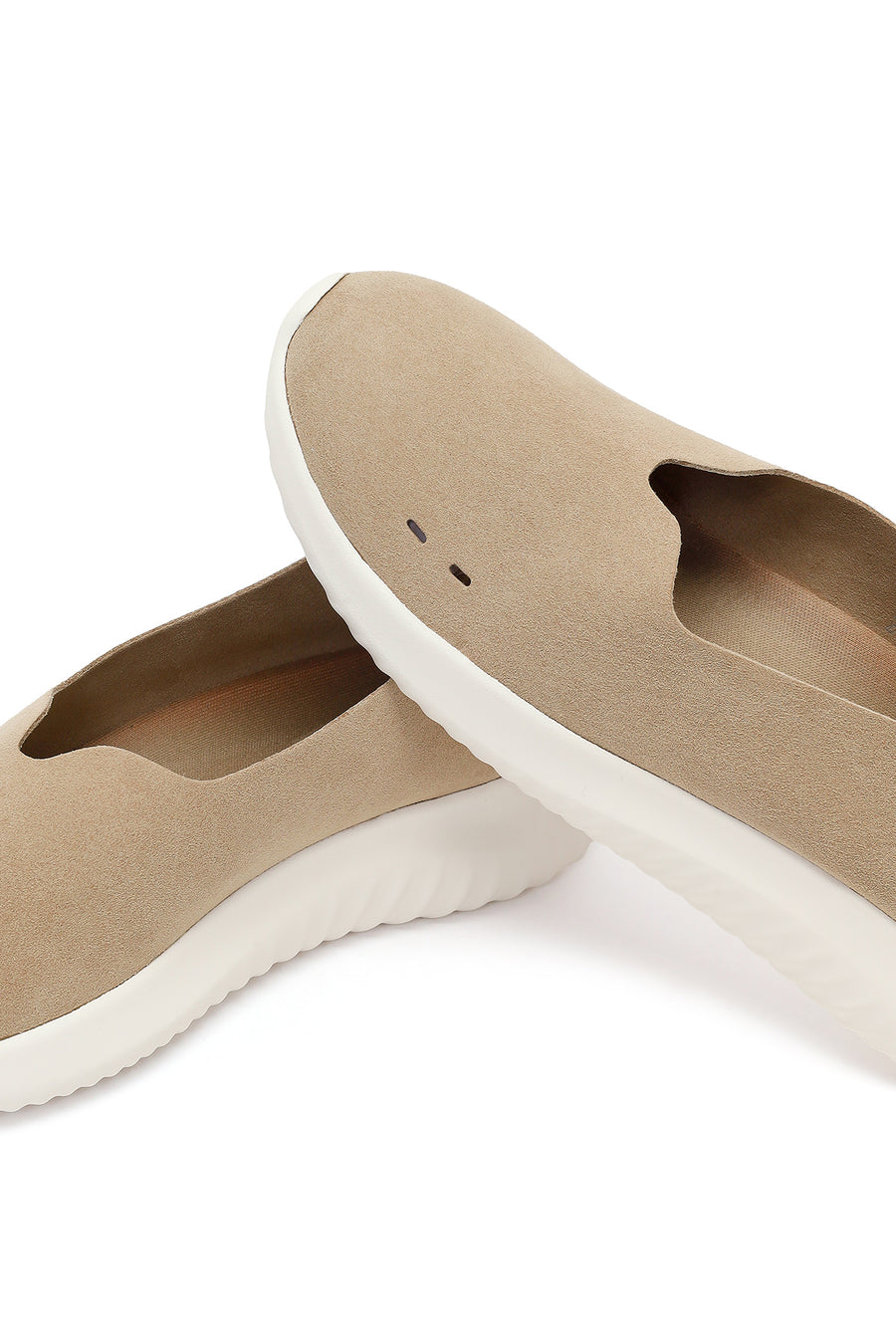 Women's Beige Chunky Suede Shoes
