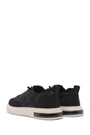 Erkek Siyah Bağcıklı Kalın Tabanlı Desenli Kumaş Sneaker | Derimod