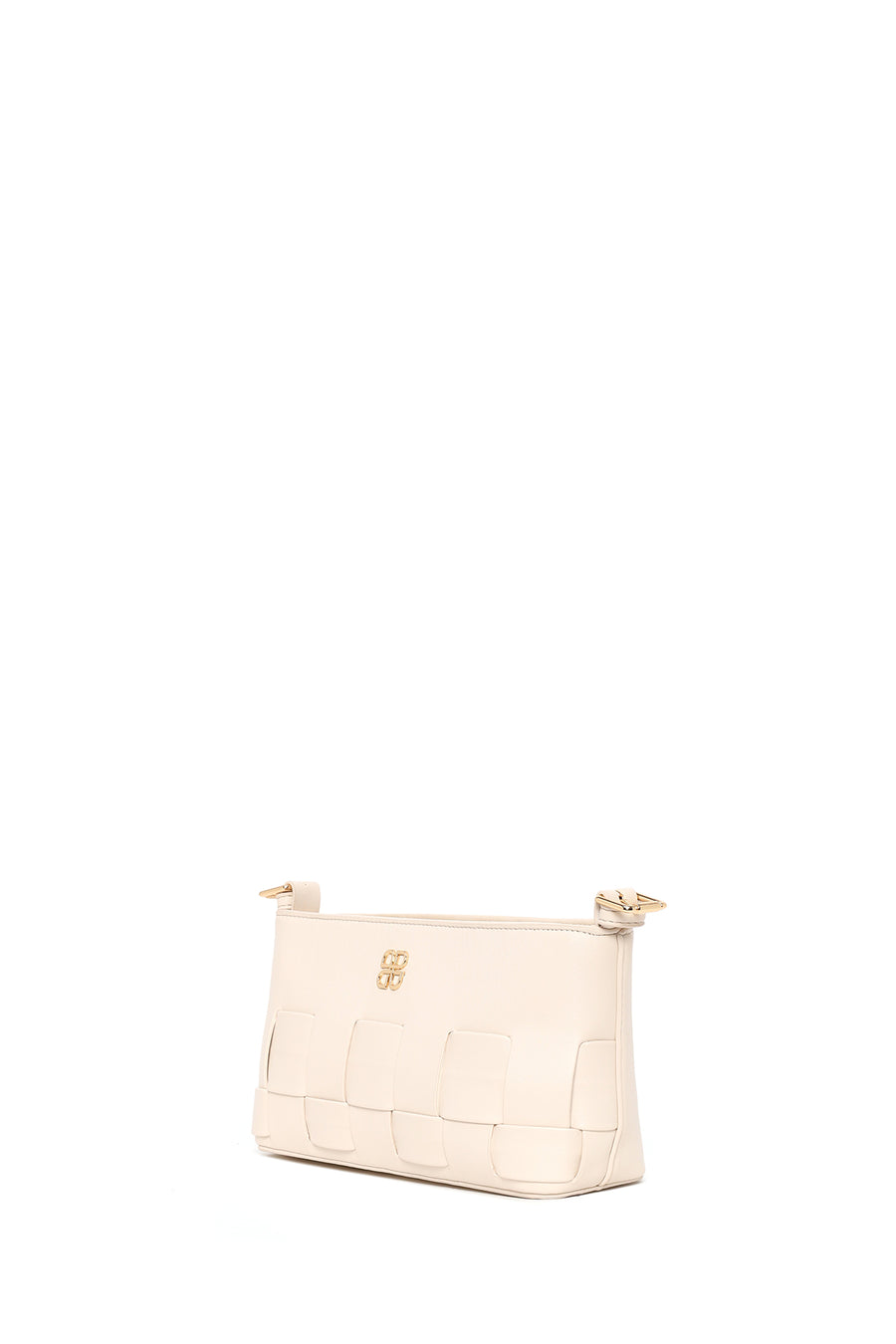 Woman Cream Knit Shoulder Bag