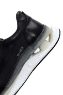 Men's Black Thick Soled Leather Sneaker | Derimod