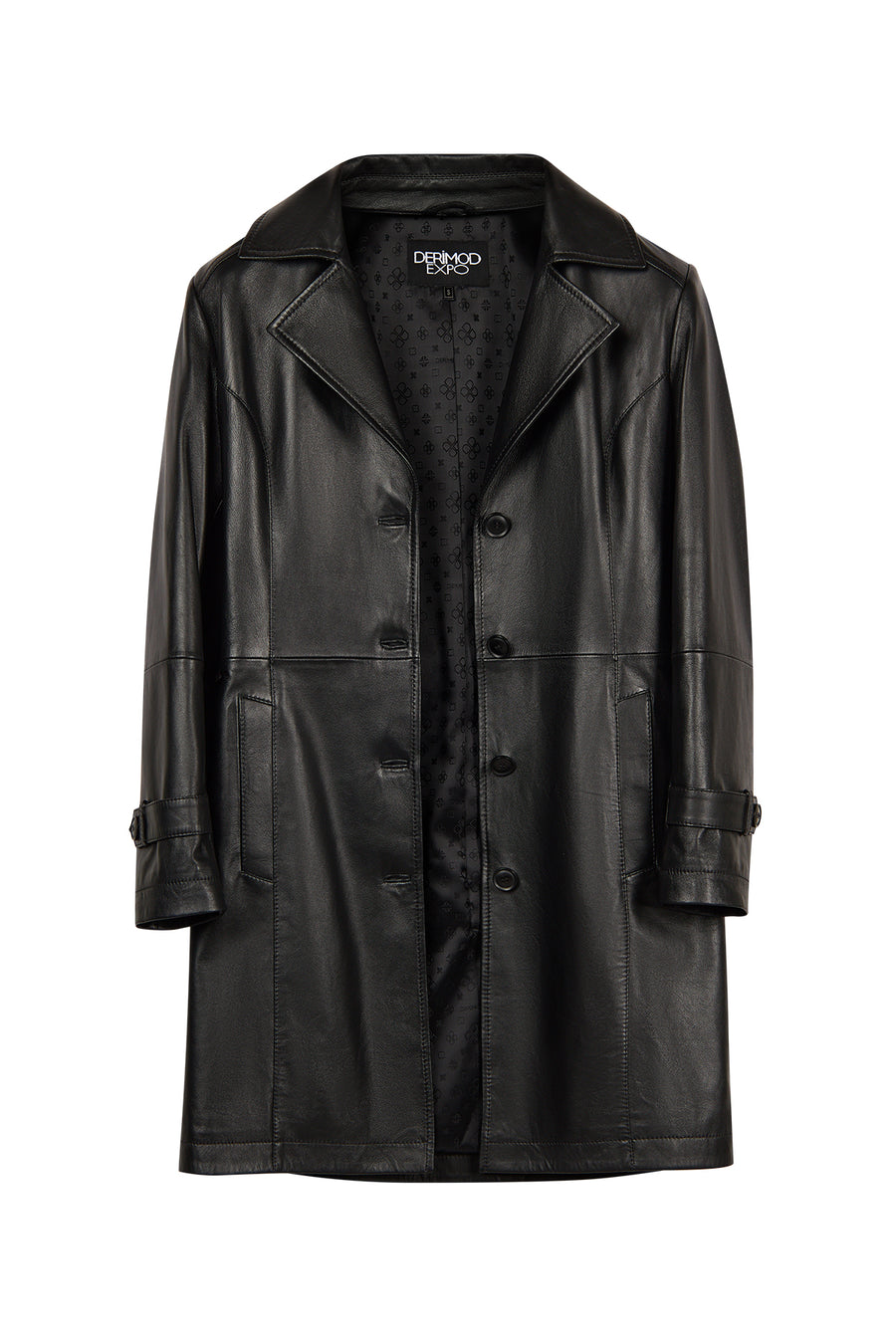 Lilian Woman Black Long Leather Coat