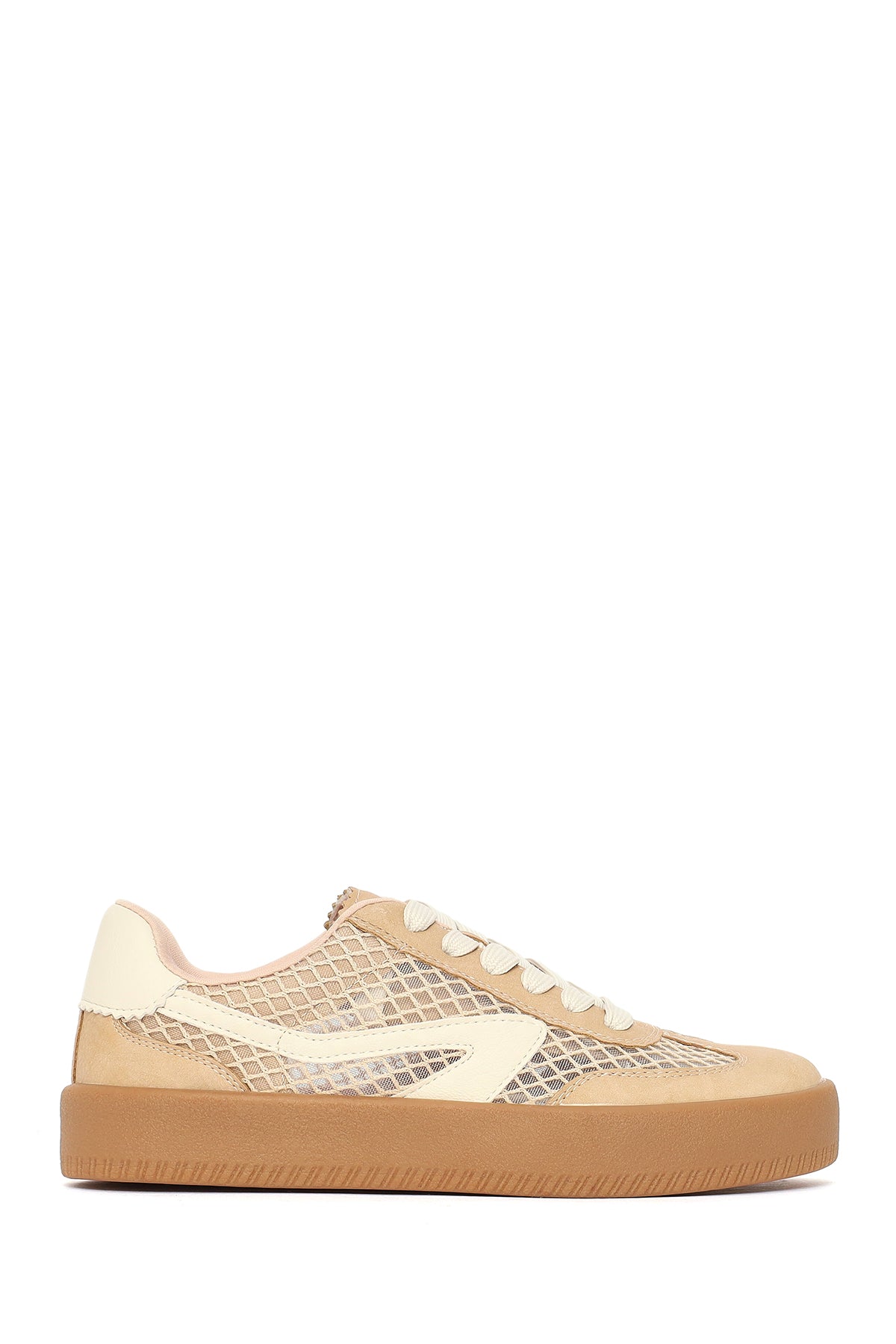 Women's Mink Lace-Up Fabric Sneaker 26PFD43016F | Derimod