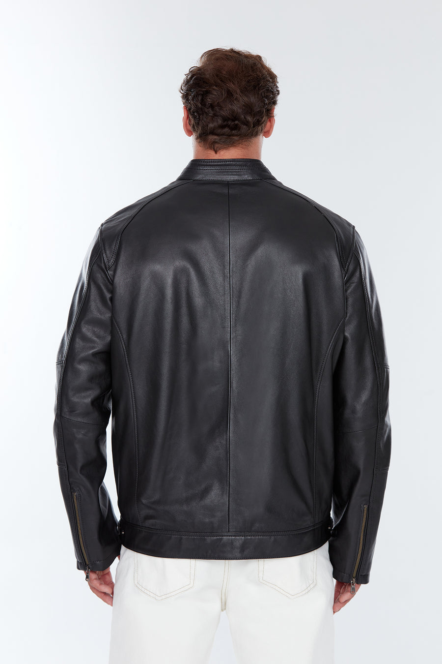 Alanzo (Plus) Men's Black Leather Jacket