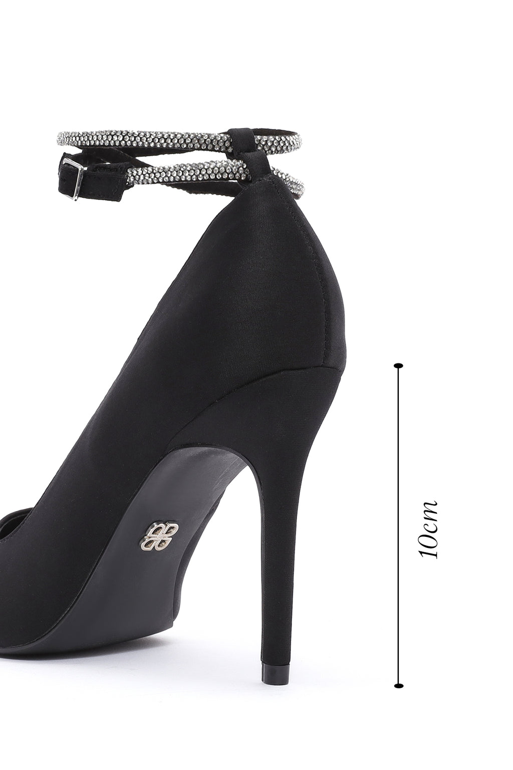 Kadın Siyah Bilekten Bağlamalı İnce Topuklu Stiletto