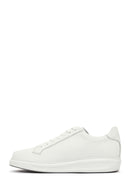 Men's White Lace-up Leather Sneaker | Derimod