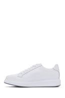 Men's White Leather Thick Soled Sneaker | Derimod