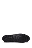 Men's Black Leather Printed Tassel Loafer | Derimod