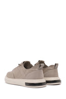 Men's Beige Lace-Up Patterned Fabric Sneakers | Derimod