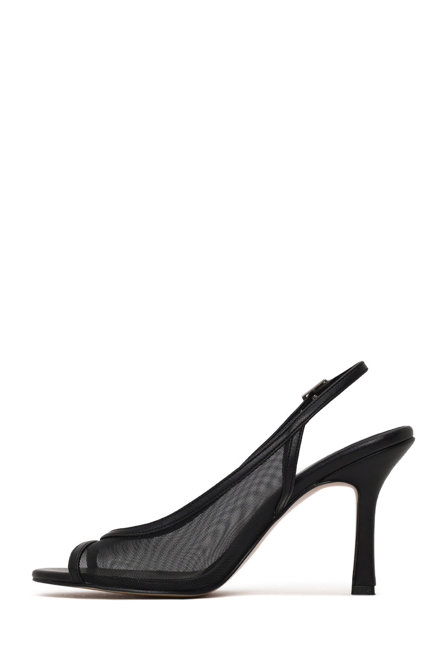 Woman Black Open-Back Stiletto Shoes