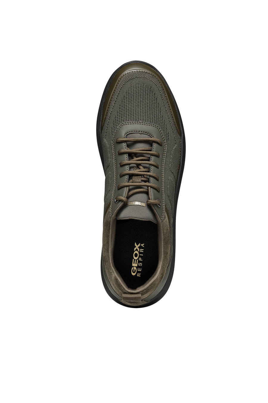 Geox Erkek Haki Spherica Bağcıklı Deri Sneaker