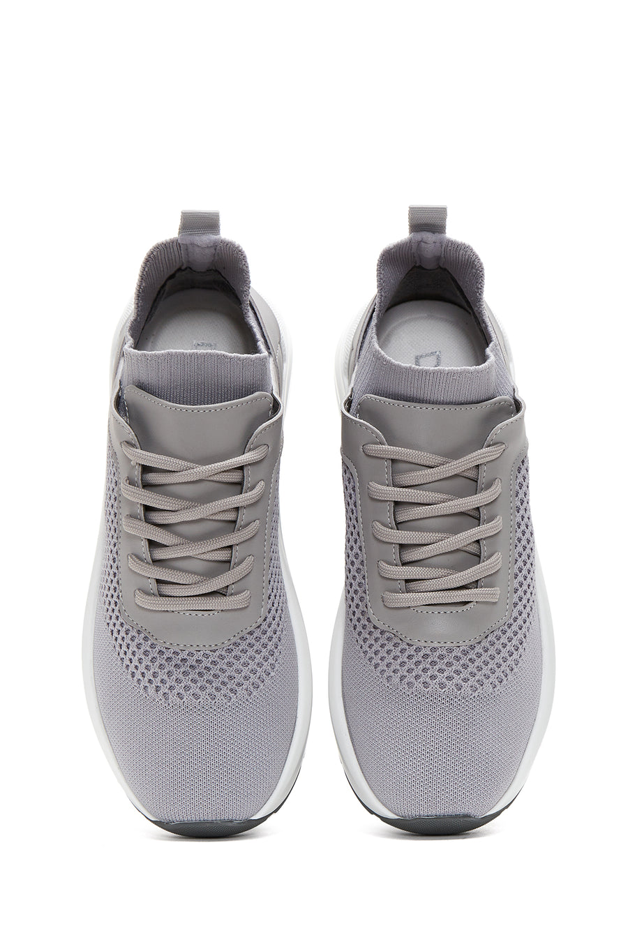Kadın Gri Kalın Tabanlı Kumaş Sneaker