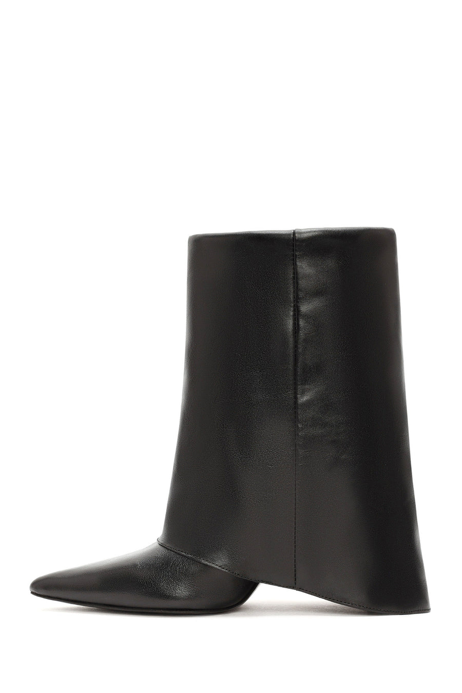 Women's Black Thin Heeled Leather Boots