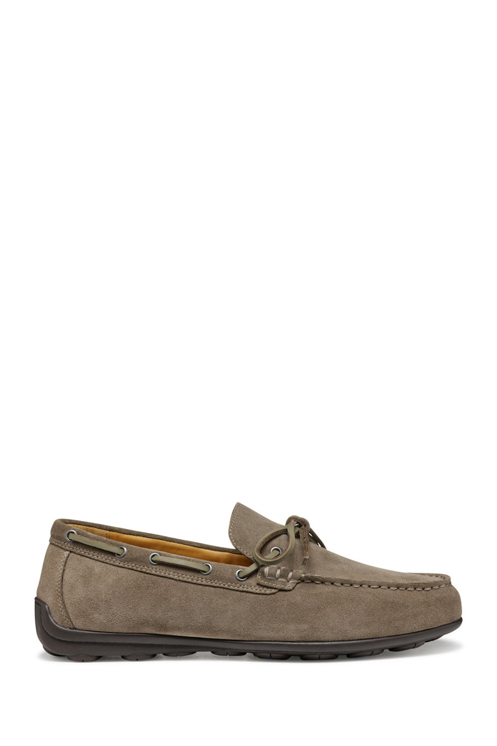 Geox Erkek Gri U Spherica Ec16 B - Suede Süet Deri Casual Loafer