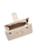 Women's Cream Long Strap Printed Shoulder Bag | Derimod
